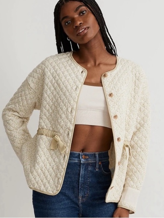 Madewell Jackets & Blazers - BOGO! Madewell Quilted Jacquard Jacket in Daisy Blooms Green Size Medium